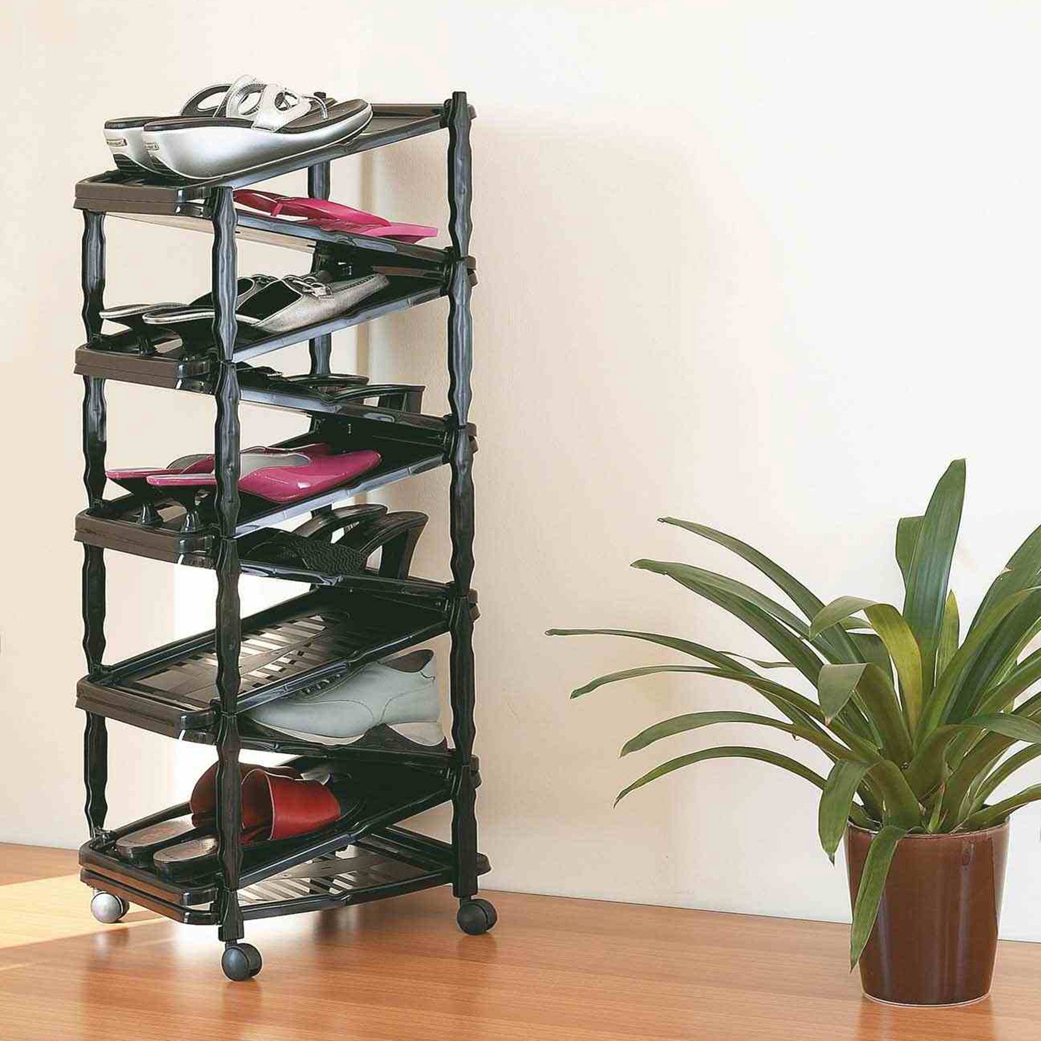 ZAPATERA ITALHOME ZIP10 EXTENSIBLE PARA 10 PARES 36X30X94 CM PLASTICO NEGRO ZIP10 - Código: ZIP10 | Compra en Guadalajara